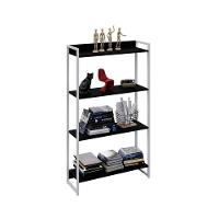 Estante Dynamica 80x30x146cm C/04 Prateleiras Preto ônix / Est.branca Preto ônix / Est.branca