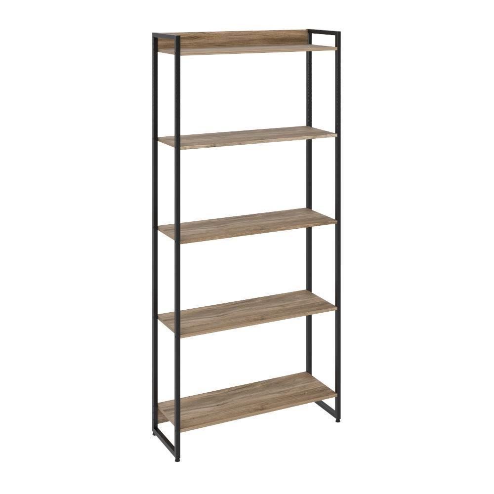 Estante Dynamica 80x30x187cm C/05 Prateleiras Carvalho / Est.preta Carvalho / Est.preta - 1