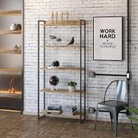 Estante Dynamica 80x30x187cm C/05 Prateleiras Carvalho / Est.preta Carvalho / Est.preta - 3