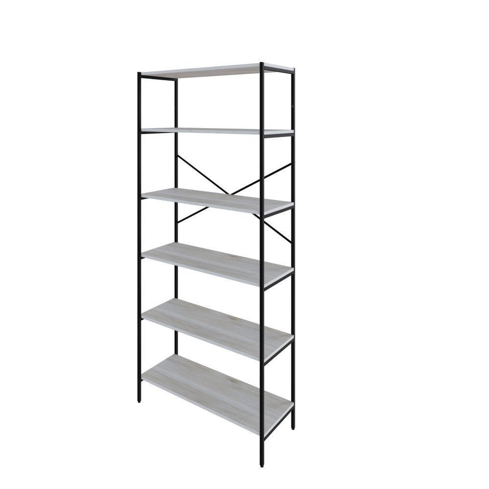 Estante C/06 Prateleiras 186x80x33cm Tub Tueh1886 Snow - Est.preta Snow / Est.preta - 1