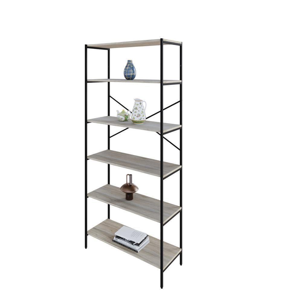 Estante C/06 Prateleiras 186x80x33cm Tub Tueh1886 Snow - Est.preta Snow / Est.preta - 5