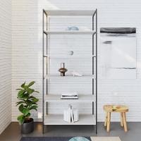 Estante C/06 Prateleiras 186x80x33cm Tub Tueh1886 Snow - Est.preta Snow / Est.preta