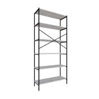 Estante C/06 Prateleiras 186x80x33cm Tub Tueh1886 Snow - Est.preta Snow / Est.preta - 6