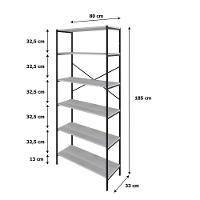 Estante C/06 Prateleiras 186x80x33cm Tub Tueh1886 Snow - Est.preta Snow / Est.preta - 7