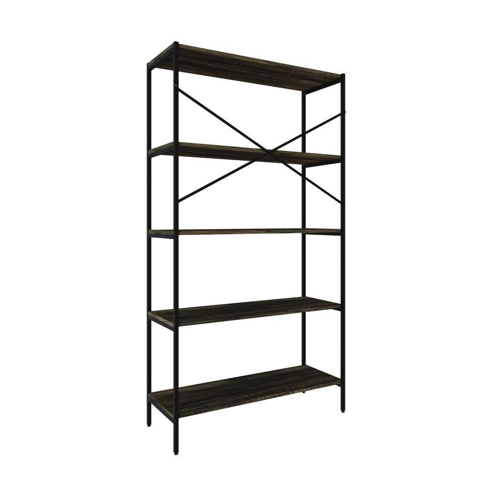 Estante C/05 Prateleiras 152x80x33cm Tub Tueh1585 Carvalho Dark - Est.preta Carvalho Dark / Est.preta - 6