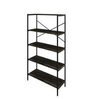 Estante C/05 Prateleiras 152x80x33cm Tub Tueh1585 Carvalho Dark - Est.preta Carvalho Dark / Est.preta - 1