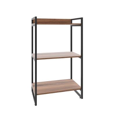 Estante Kuadra 60x40x104cm Com 03 Prateleiras Nogal / Est.preta