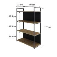 Estante C/04 Prateleiras 118x80x33cm C/fundo Yon Vermont Oak/est.preta Vermont Oak/est.preta - 5