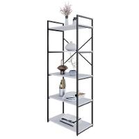 Estante C/05 Prateleiras 152x60x33cm Yon Branco Tx/est.preta Branco Tx/est.preta
