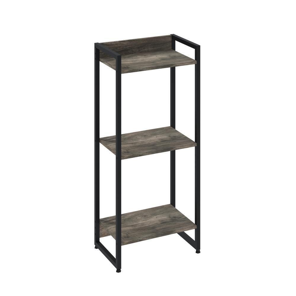 Estante Dynamica 45x30x104cm C/03 Prateleiras Carvalho Dark / Est.preta Carvalho Dark / Est.preta - 1
