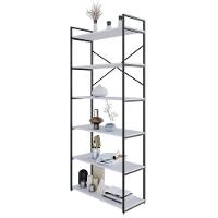 Estante Alta C/06 Prateleiras 185x80x33cm Yon Branco Tx/est.preta Branco Tx/est.preta