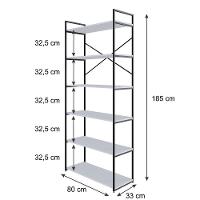Estante Alta C/06 Prateleiras 185x80x33cm Yon Branco Tx/est.preta Branco Tx/est.preta - 5