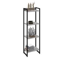 Estante Dynamica 45x30x146cm C/04 Prateleiras Snow / Est.preta Snow / Est.preta