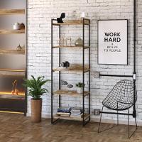 Estante Kuadra 60x40x187cm C/05 Prateleiras Carvalho / Est.preta Carvalho / Est.preta - 3