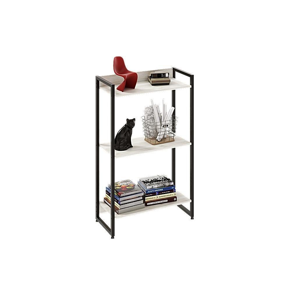 Estante Dynamica 60x30x104cm C/03 Prateleiras Snow / Est.preta Snow / Est.preta - 5