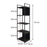 Estante C/05 Prateleiras 152x45x33cm C/fundo Yon Terracota/est.preta Terracota/est.preta - 5