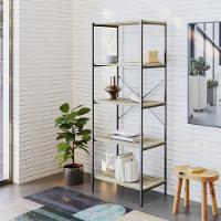 Estante C/05 Prateleiras 152x60x33cm Tub Tueh1565 Carvalho - Est.preta Carvalho / Est.preta - 2