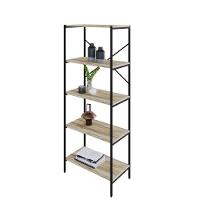 Estante C/05 Prateleiras 152x60x33cm Tub Tueh1565 Carvalho - Est.preta Carvalho / Est.preta - 5