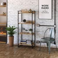 Estante Kuadra 60x40x146cm C/04 Prateleiras Carvalho / Est.preta Carvalho / Est.preta - 3