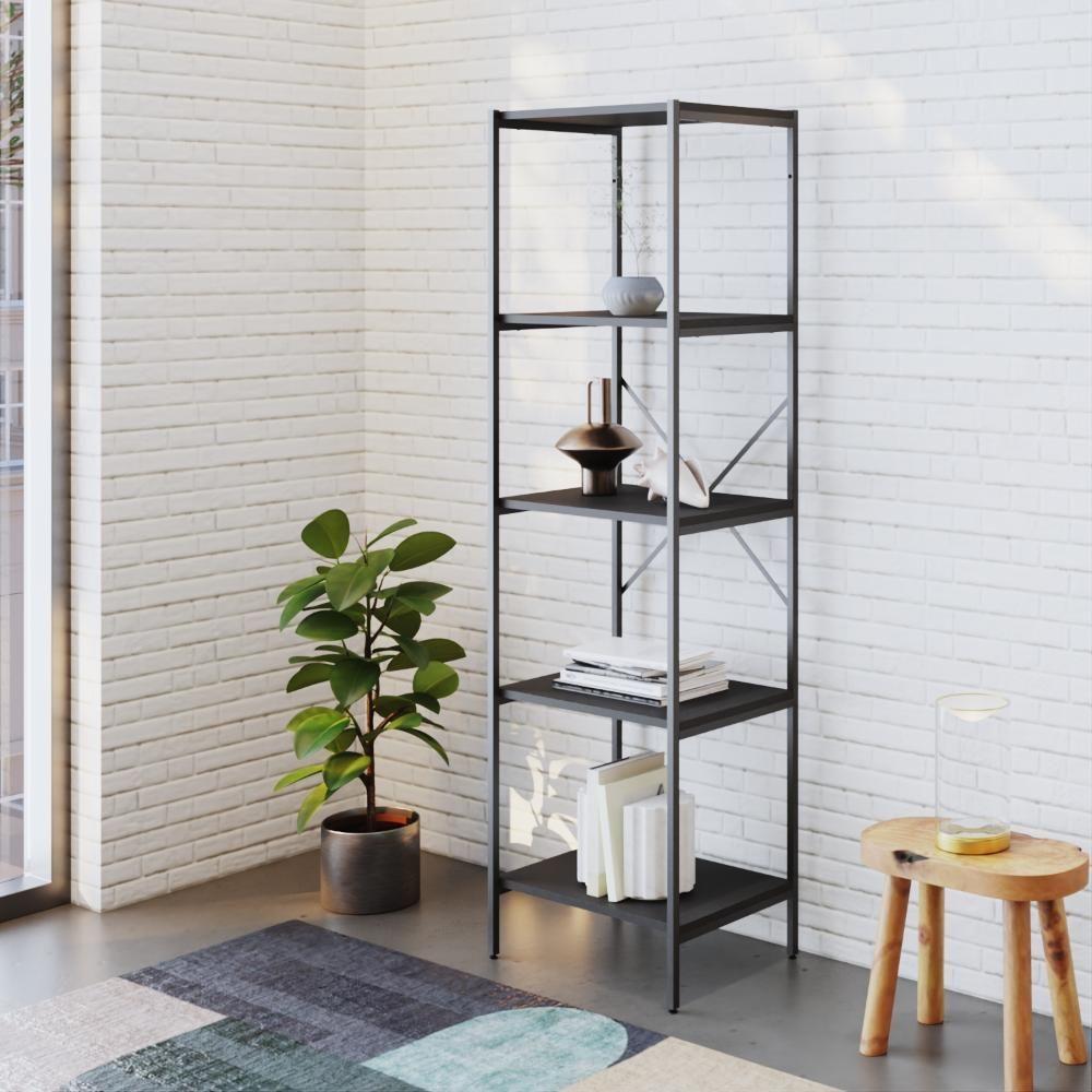 Estante C/05 Prateleiras 152x45x33cm Tub Tueh1545 Preto ônix - Est.preta Preto ônix / Est.preta - 2