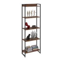 Estante Dynamica 60x30x187cm C/05 Prateleiras Nogal / Est.preta Nogal / Est.preta - 5