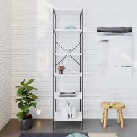 Estante C/06 Prateleiras 186x45x33cm Tub Tueh1846 Branco Chess - Est.preta Branco Chess / Est.preta