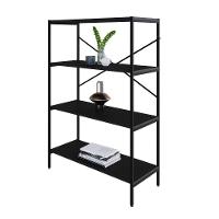 Estante C/04 Prateleiras 118x80x33cm Tub Tueh1184 Preto ônix - Est.preta Preto ônix / Est.preta - 5