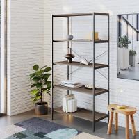 Estante C/05 Prateleiras 152x80x33cm Tub Tueh1585 Nogal - Est.preta Nogal / Est.preta - 2