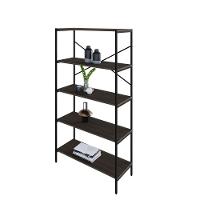 Estante C/05 Prateleiras 152x80x33cm Tub Tueh1585 Nogal - Est.preta Nogal / Est.preta - 5