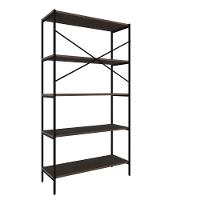 Estante C/05 Prateleiras 152x80x33cm Tub Tueh1585 Nogal - Est.preta Nogal / Est.preta - 6