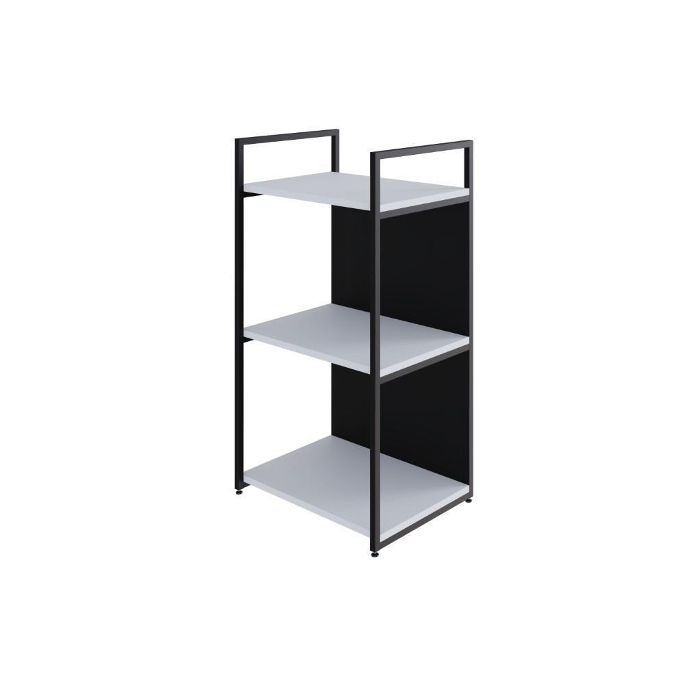 Estante C/03 Prateleiras 84x45x33cm C/fundo Yon Branco Tx/est.preta Branco Tx/est.preta - 1