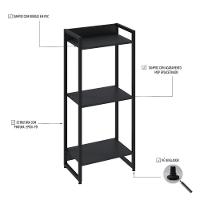 Estante Dynamica 45x30x104cm C/03 Prateleiras Preto ônix / Est.preta Preto ônix / Est.preta - 3