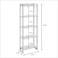 Estante Dynamica 60x30x187cm C/05 Prateleiras Branco Chess / Est.branca Branco Chess / Est.branca - 5