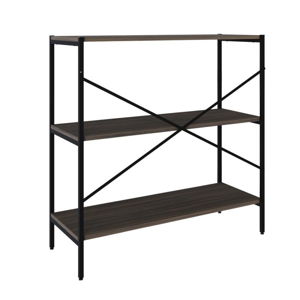 Estante C/03 Prateleiras 84x80x33cm Tub Tueh883 Nogal - Est.preta Nogal / Est.preta - 6