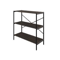 Estante C/03 Prateleiras 84x80x33cm Tub Tueh883 Nogal - Est.preta Nogal / Est.preta - 1