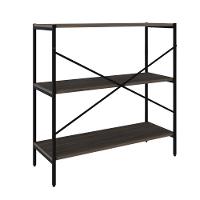 Estante C/03 Prateleiras 84x80x33cm Tub Tueh883 Nogal - Est.preta Nogal / Est.preta - 6