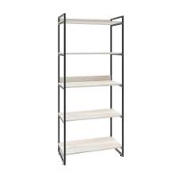 Estante Kuadra 80x40x187cm C/05 Prateleiras Snow / Est.preta Snow / Est.preta - 1