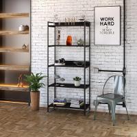 Estante Kuadra 80x40x187cm C/05 Prateleiras Preto ônix / Est.preta Preto ônix / Est.preta - 3