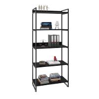 Estante Kuadra 80x40x187cm C/05 Prateleiras Preto ônix / Est.preta Preto ônix / Est.preta - 5