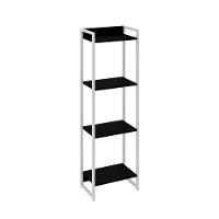 Estante Dynamica 45x30x146cm C/04 Prateleiras Preto ônix / Est.branca Preto ônix / Est.branca - 1