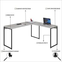 Mesa Em L Dynamica Diretor 150x140x75cm Snow Estrutura preta - 5