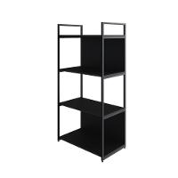 Estante C/04 Prateleiras 118x60x33cm C/fundo Yon Preto Tx/est.preta Preto Tx/est.preta - 1