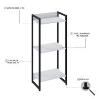 Estante Dynamica 45x30x104cm C/03 Prateleiras Branco Chess / Est.preta Branco Chess / Est.preta - 3