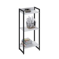 Estante Dynamica 45x30x104cm C/03 Prateleiras Branco Chess / Est.preta Branco Chess / Est.preta