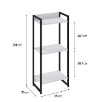 Estante Dynamica 45x30x104cm C/03 Prateleiras Branco Chess / Est.preta Branco Chess / Est.preta - 5