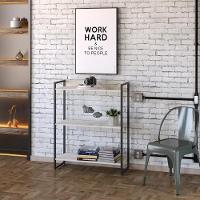 Estante Dynamica 80x30x104cm C/03 Prateleiras Snow / Est.preta Snow / Est.preta - 3