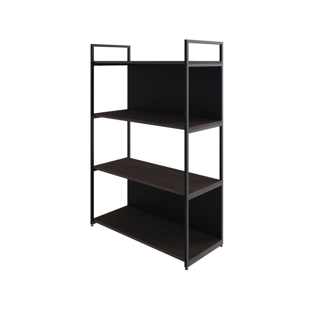 Estante C/04 Prateleiras 118x80x33cm C/fundo Yon Terracota/est.preta Terracota/est.preta - 1