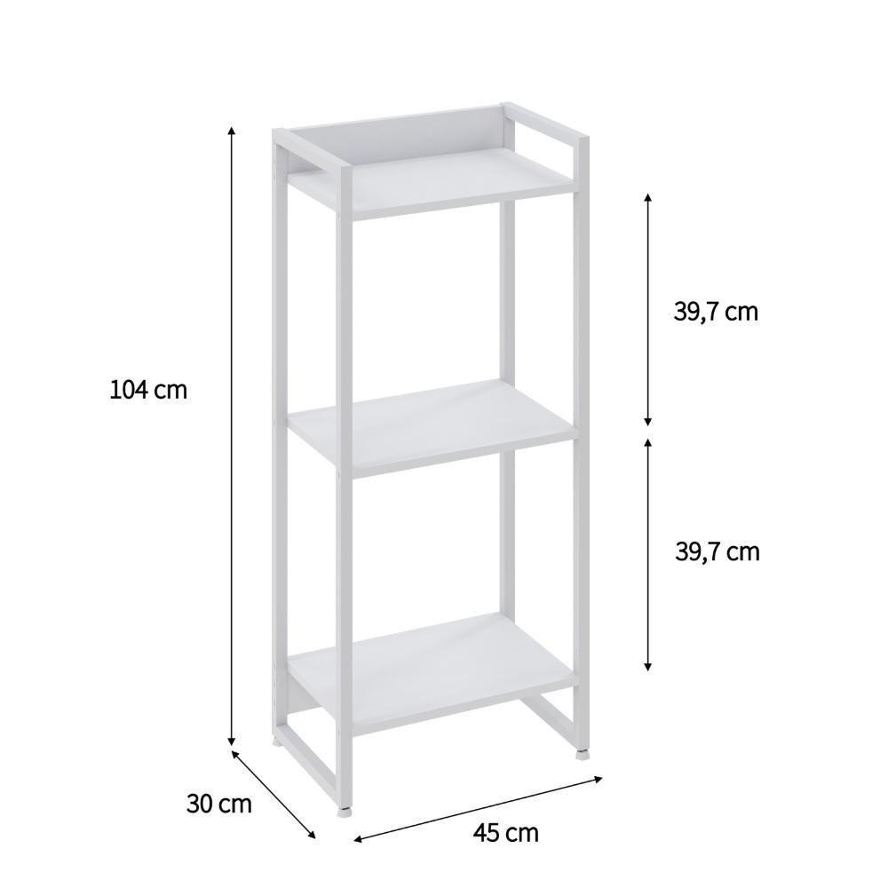 Estante Dynamica 45x30x104cm C/03 Prateleiras Branco Chess / Est.branca Branco Chess / Est.branca - 5
