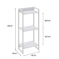 Estante Dynamica 45x30x104cm C/03 Prateleiras Branco Chess / Est.branca Branco Chess / Est.branca - 5