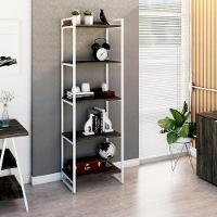 Estante Kuadra 60x40x187cm C/05 Prateleiras Carvalho Dark / Est.branca Carvalho Dark / Est.branca - 2